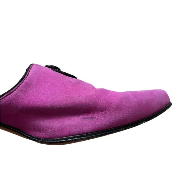 Lavorazione Artigiana Vintage Mules with dexorative buttons dark pink size 7 - Picture 6 of 9